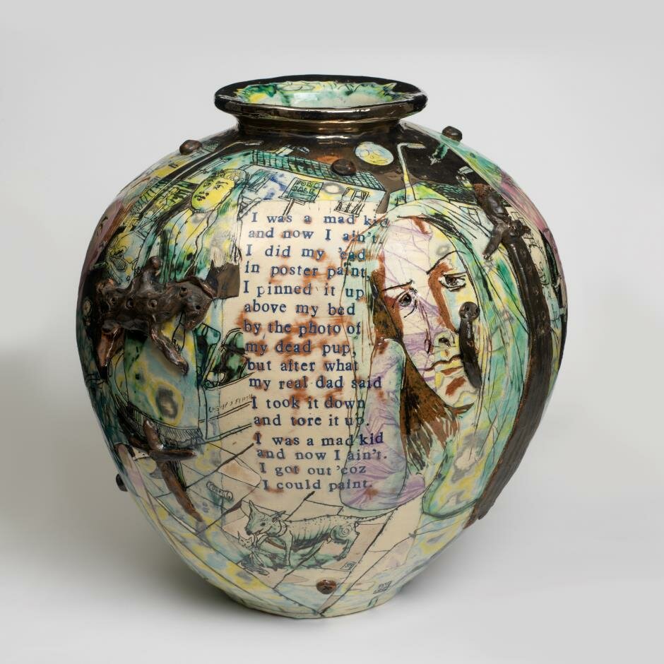 Mad Kid's Bedroom Wall Pot, Grayson Perry, 1996. Crafts Council Collection P442. Photo Nick Moss