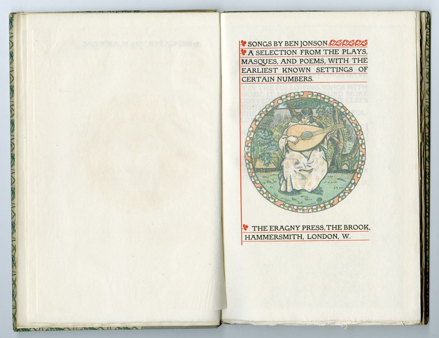 Frontispiece from Songs by Ben Jonson, Eragny Press, 1906